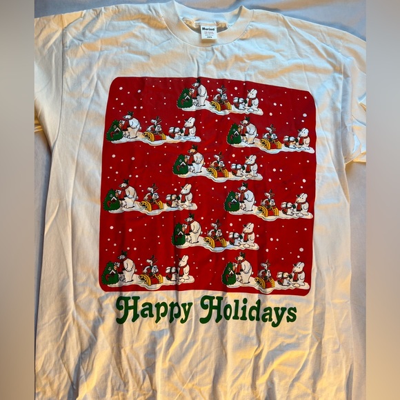 VTG OS Oversized T-Shirt Murina Holiday Seasonal Christmas Long Tall Mens Womens - Picture 1 of 7